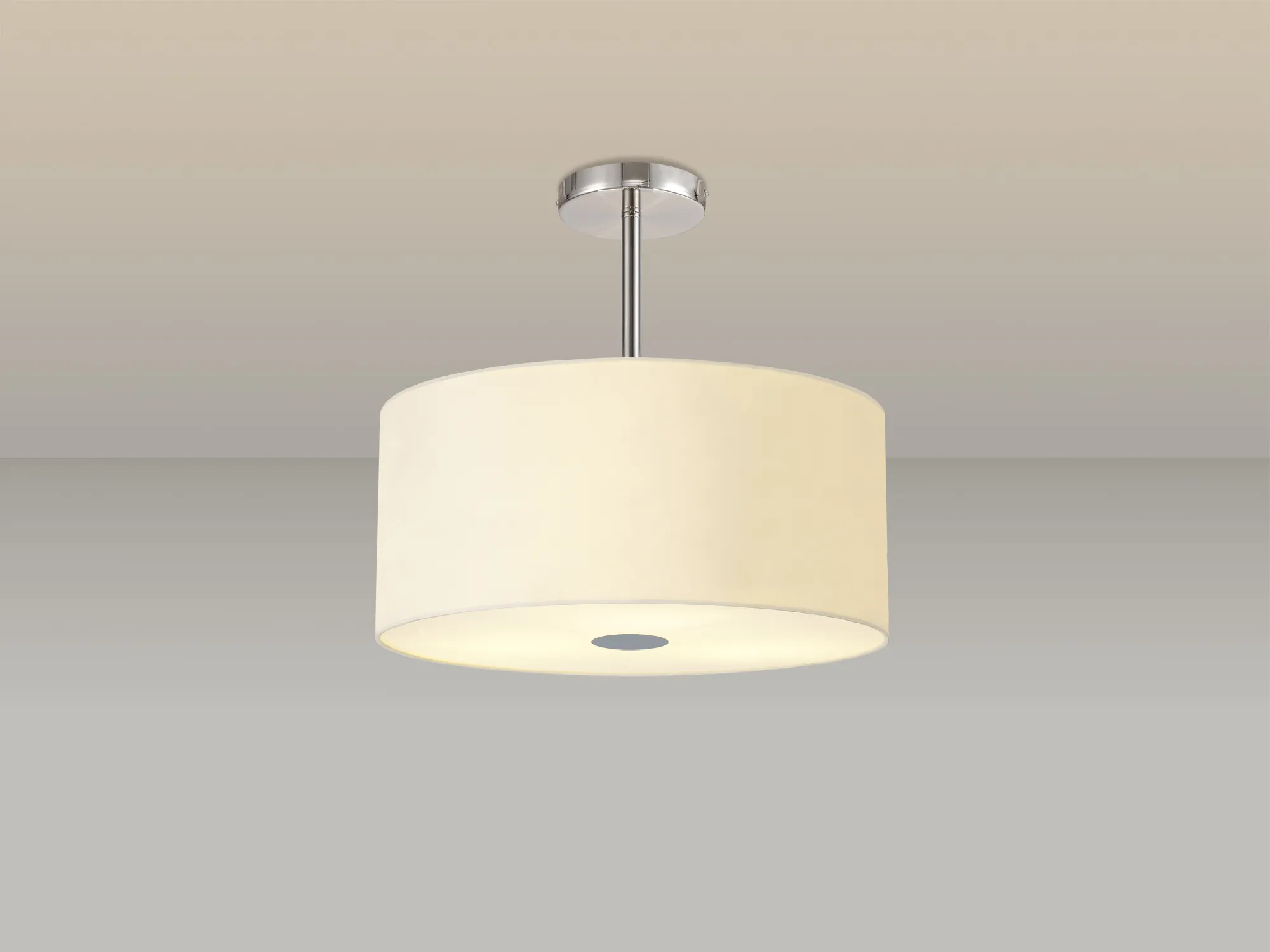 Baymont 40cm Semi Flush 5 Light Polished Chrome, Ivory Pearl/White, Frosted Diffuser DK0455  Deco Baymont CH IV